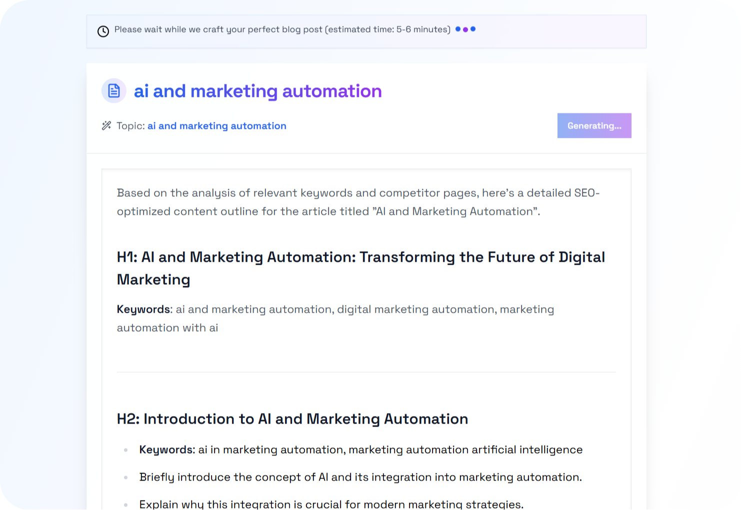 Content Writing Agent (Outline/full content)